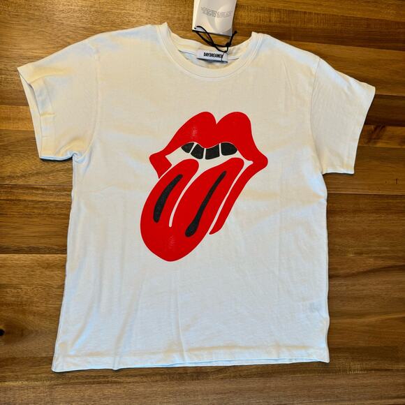 Daydreamer Rolling Stones Tee Crew Neck T Shirt Set List Tour Soft XS Cream - Picture 11 of 14